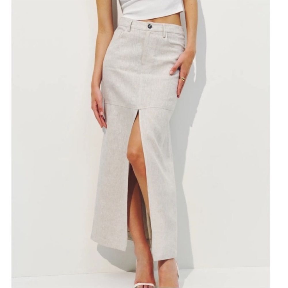 Reformation Tazz Madi Linen Skirt size 0